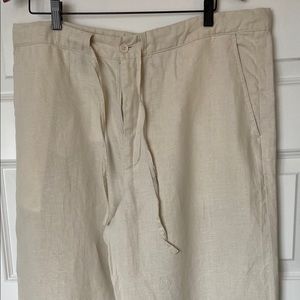 Reunion Men’s Khaki Linen Pants, Size XL